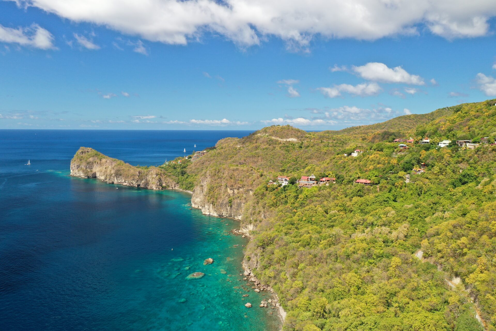 A view of the ocean from above.